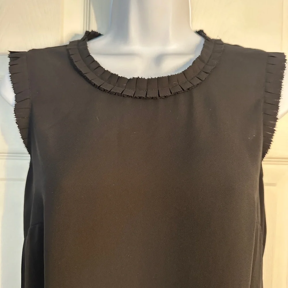 J.Crew pleated neck and arms tank. Black size 2.